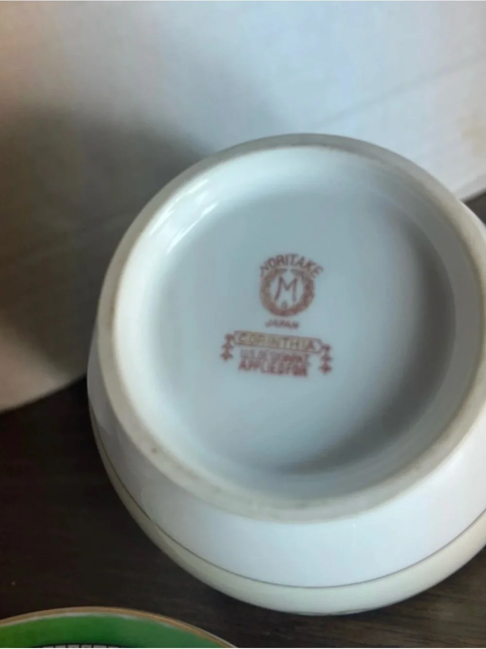 Noritake Vintage Porcelain Sugar Bowl, Creamer, and lemon plate